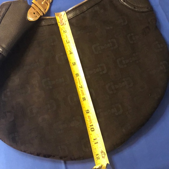 Black Gucci Canvas Horsebit Hobo Style Bag - Picture 3 of 9